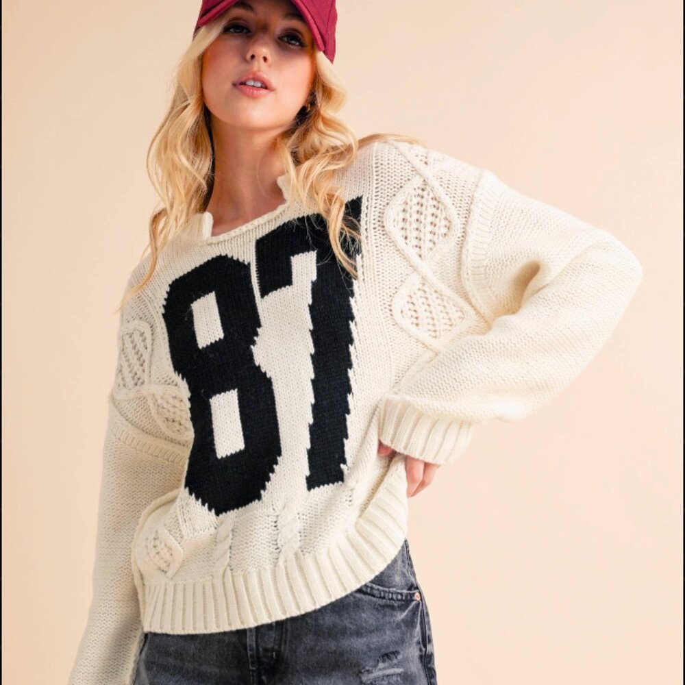 Cream Crewneck 87 Sweater - Picture 2 of 6